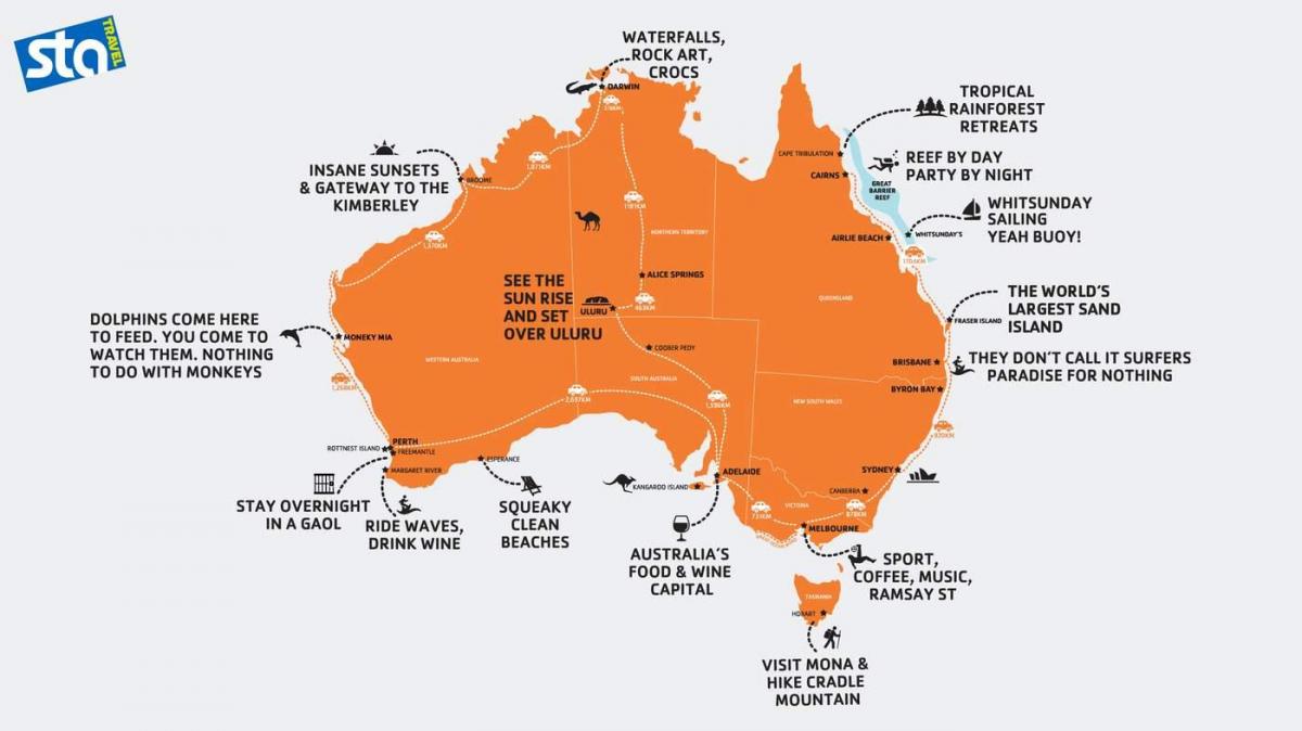 mapa Australii na plaży