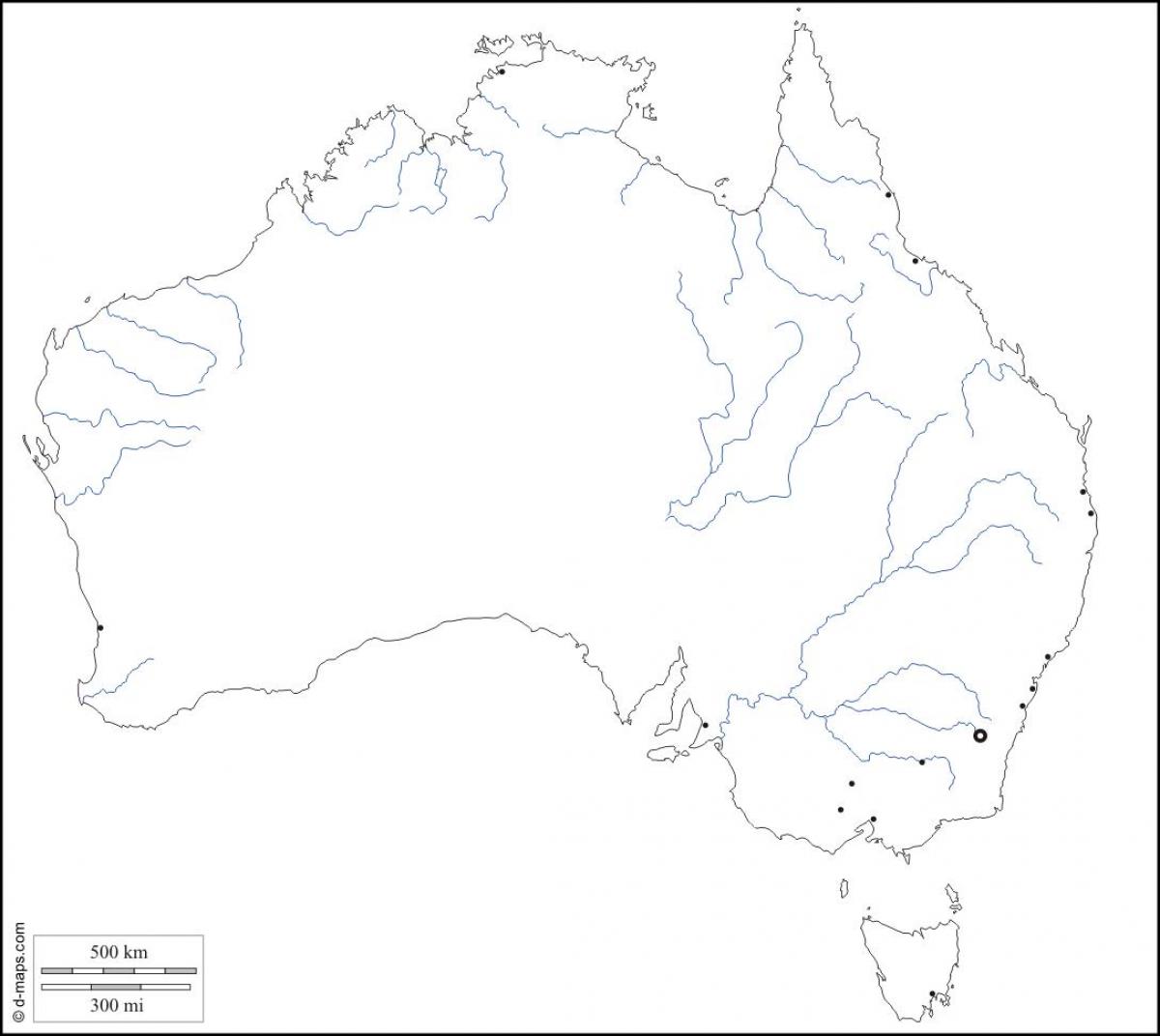 Australia mapa konturowa - mapa konturowa Australii (Australia i Nowa