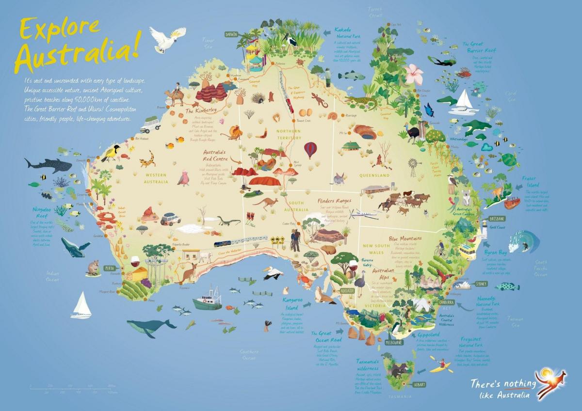 turystyczna mapa Australii