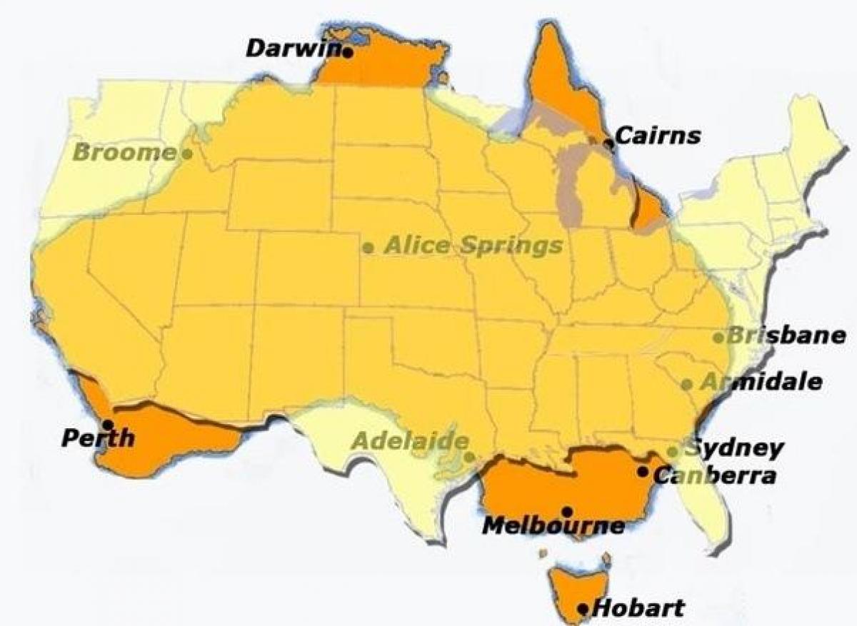 Australii do Ameryki mapie