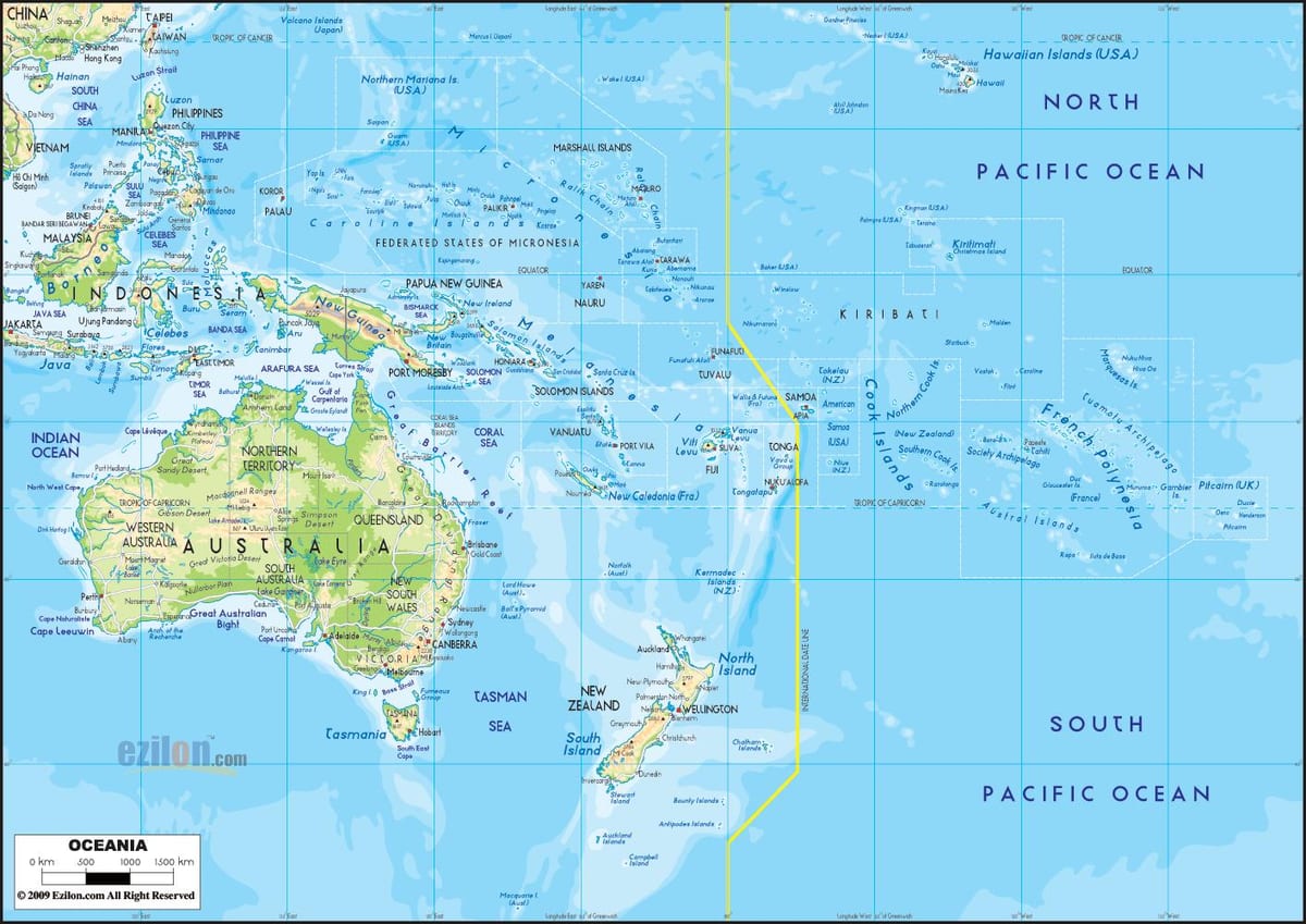 mapa Australii wyspy
