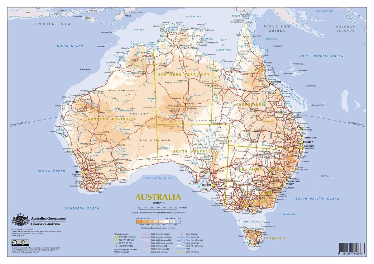 mapa Australii transportu