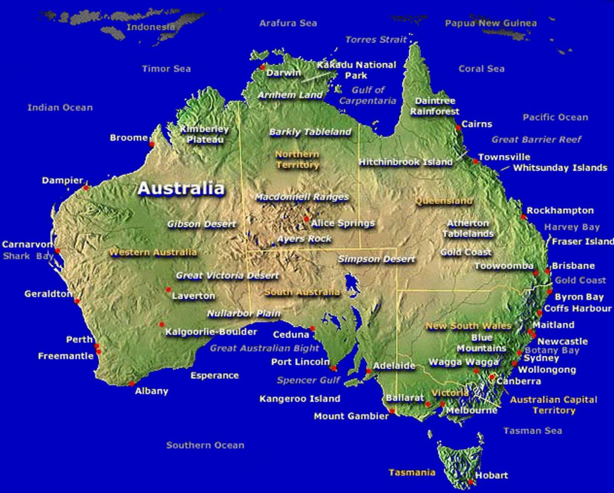 mapa Australii mapa