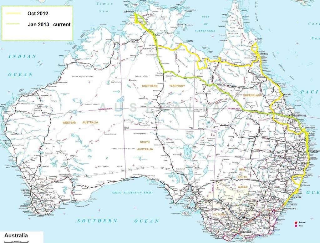 Australijska Drogowa mapa