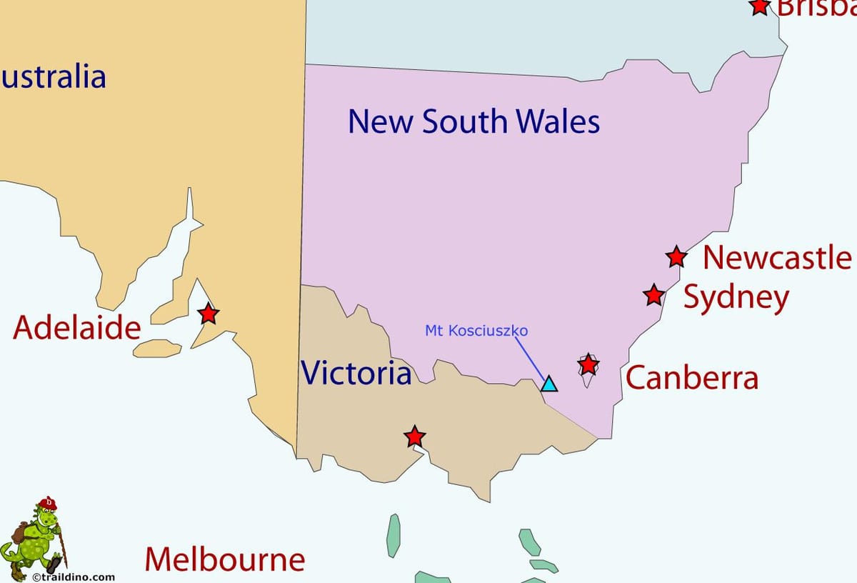 góra Kościuszki na mapie Australii