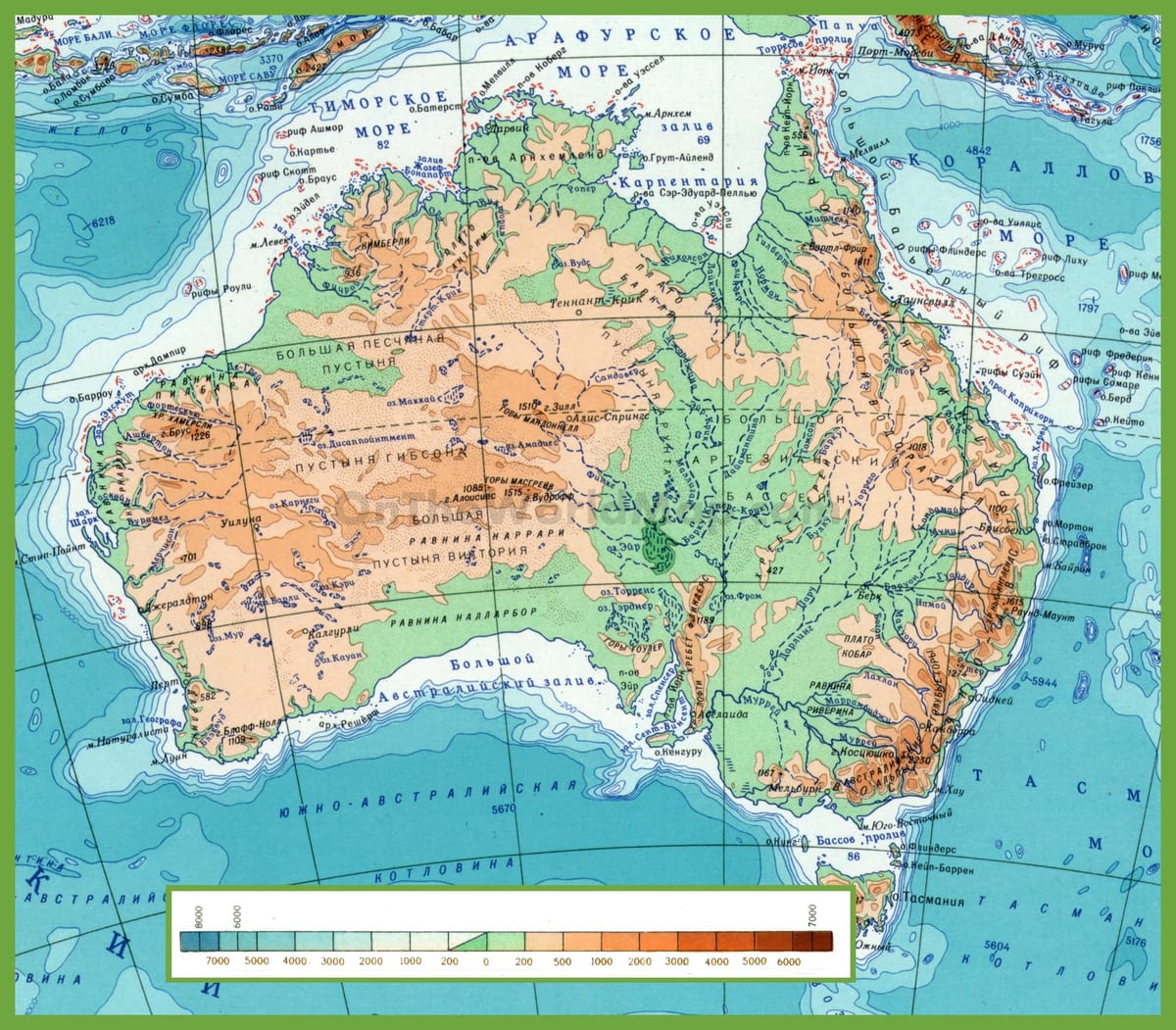 mapa Australii z góry