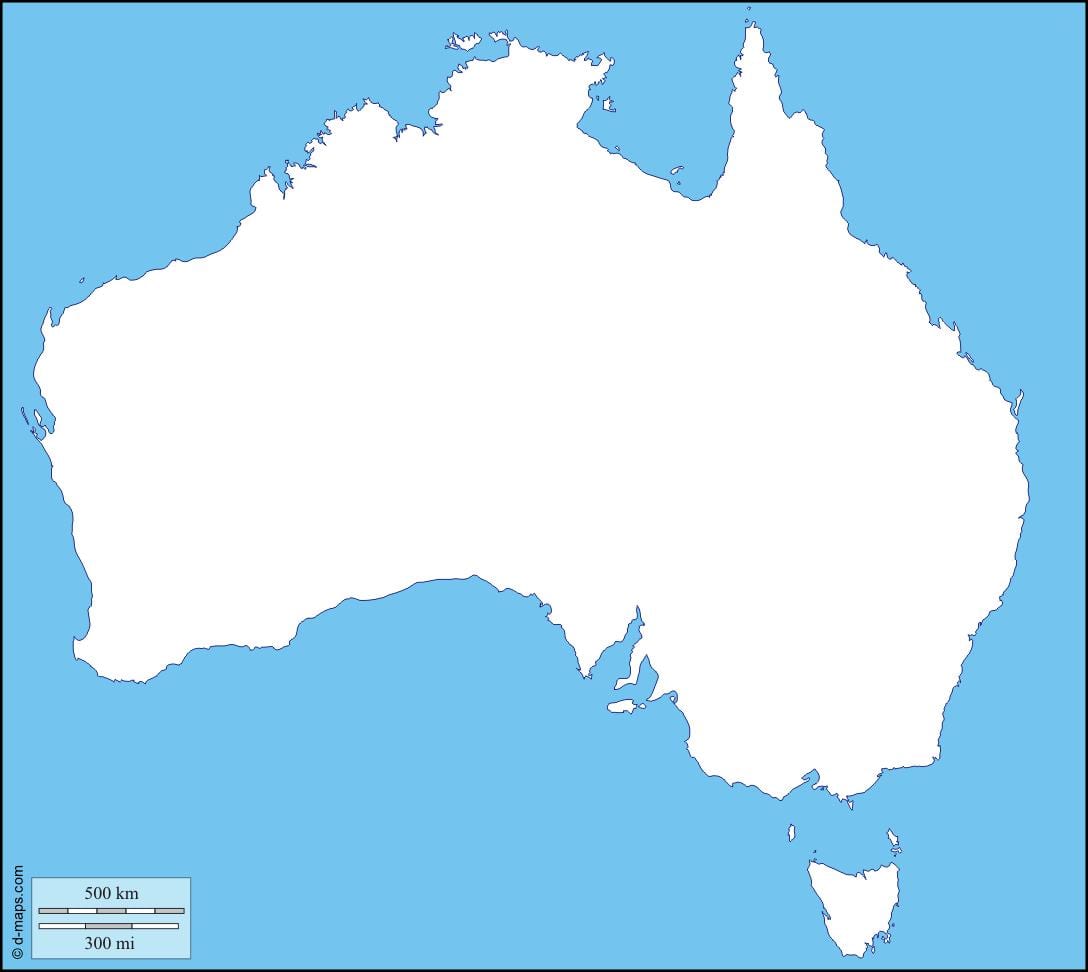 mapa Australii zarys
