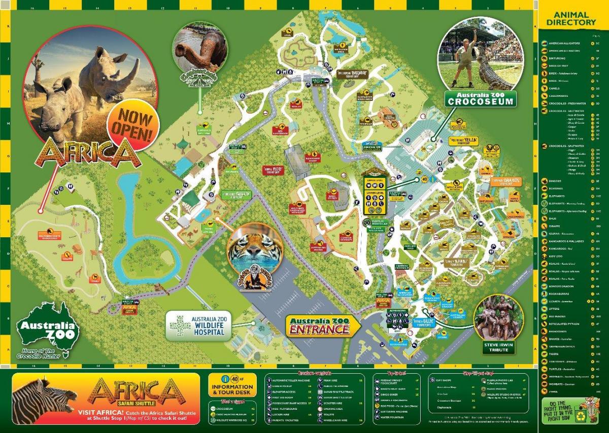 mapa Australii zoo