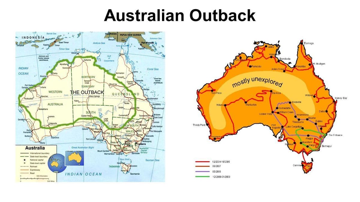 Australijski Outback mapie