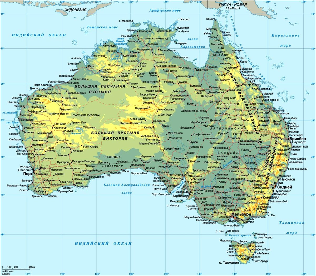Australia mapa szczegółowa