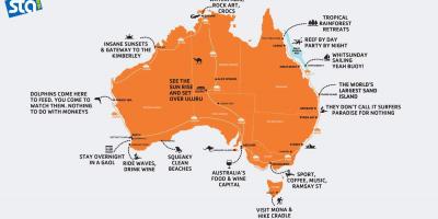 Mapa Australii na plaży