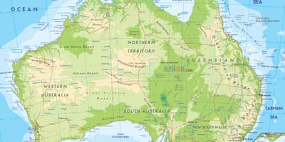 Geograficzna mapa Australii