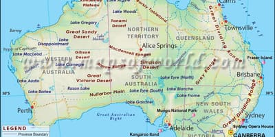 Mapa Australii ze stolicami