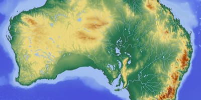 Topograficzna mapa Australii