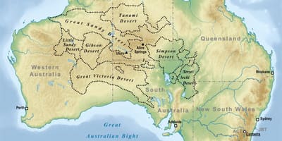 Pustynie Australii na mapie