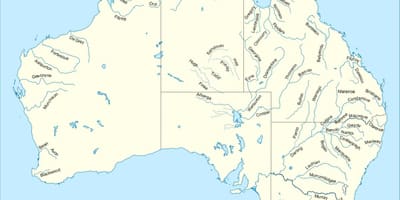 Rzek w Australii mapie