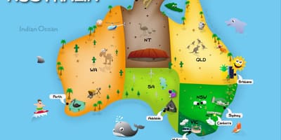 Mapa Australii dla dzieci