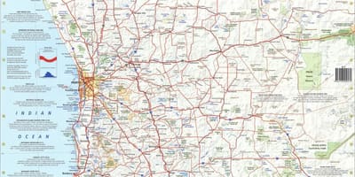 Mapa południowo-zachodniej Australii