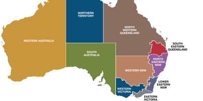 Mapa regionów Australii
