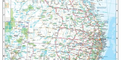 Mapa wschodniego wybrzeża Australii